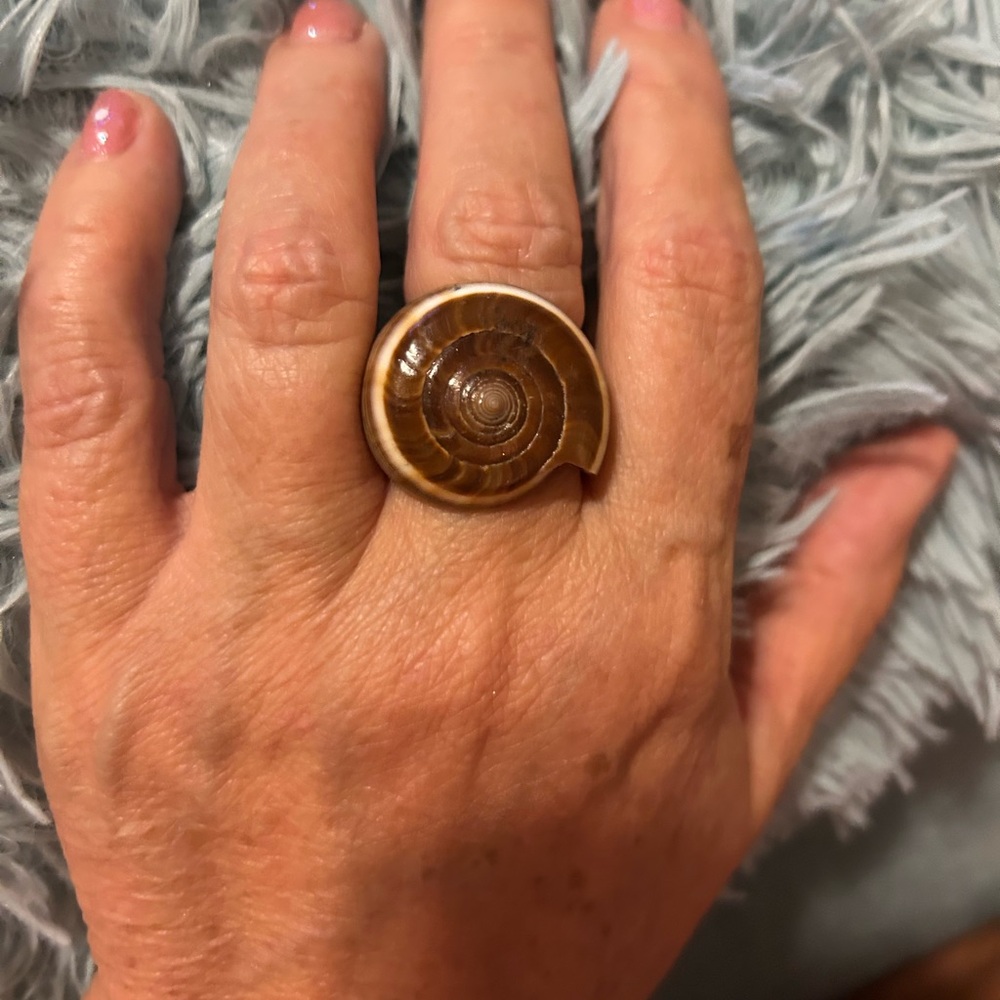 SSI Island local artisan crafted Unique Spiral Shell Ring